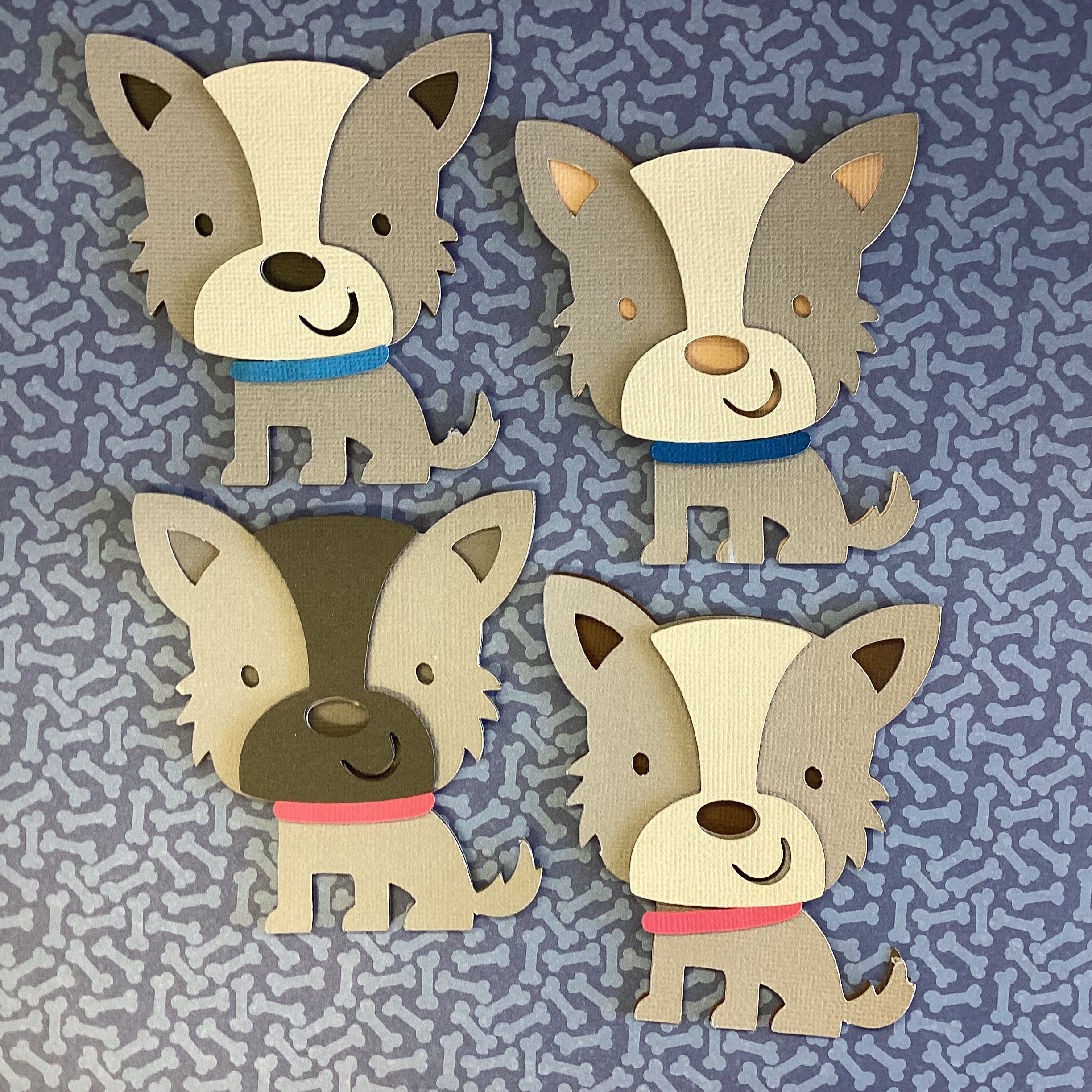 Diecut TERRIER PUPPY Dog 3D Die Cut Embellishment 4”