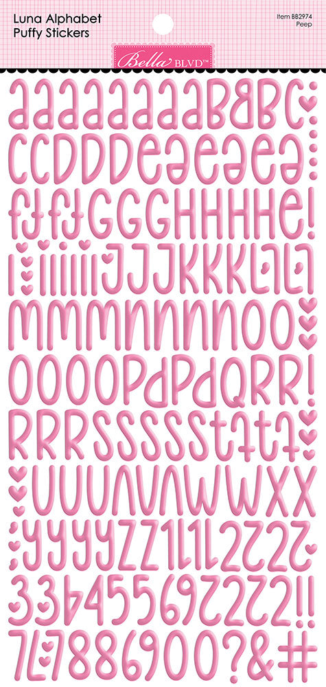 Bella Blvd LUNA ALPHABET Puffy Stickers Letters Numbers