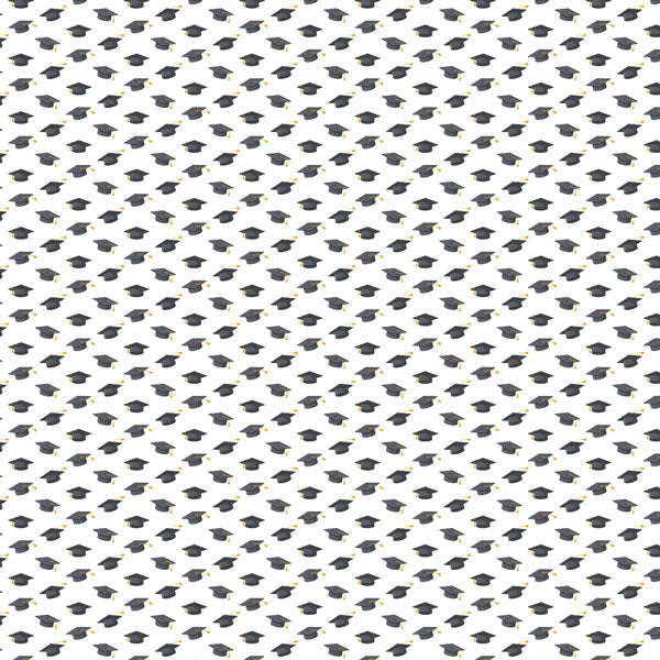 Scrapbook Customs GRAD CAP PLAID 12"X12" Scrapbook Paper