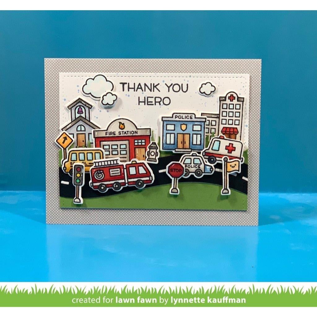 Lawn Fawn VILLAGE HEROES Stamp & Die Set