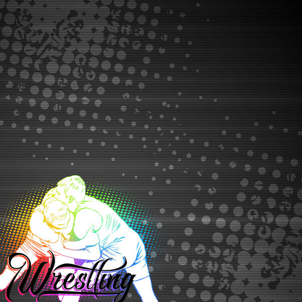 Neon Sports WRESTLING KIT 12"X12" Scrapbook Paper 12 Sheets