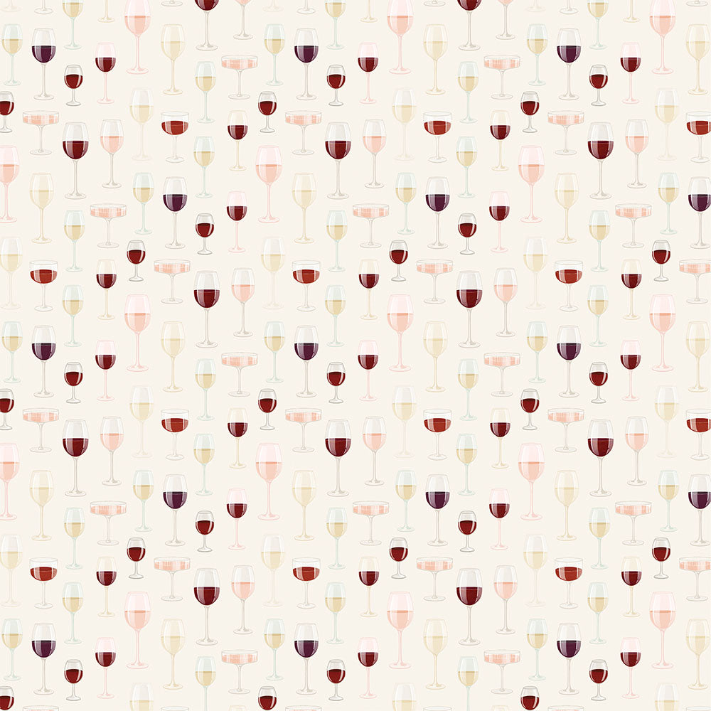 Carta Bella Wine FILL MY GLASS 12"X12" Scrapbook Paper