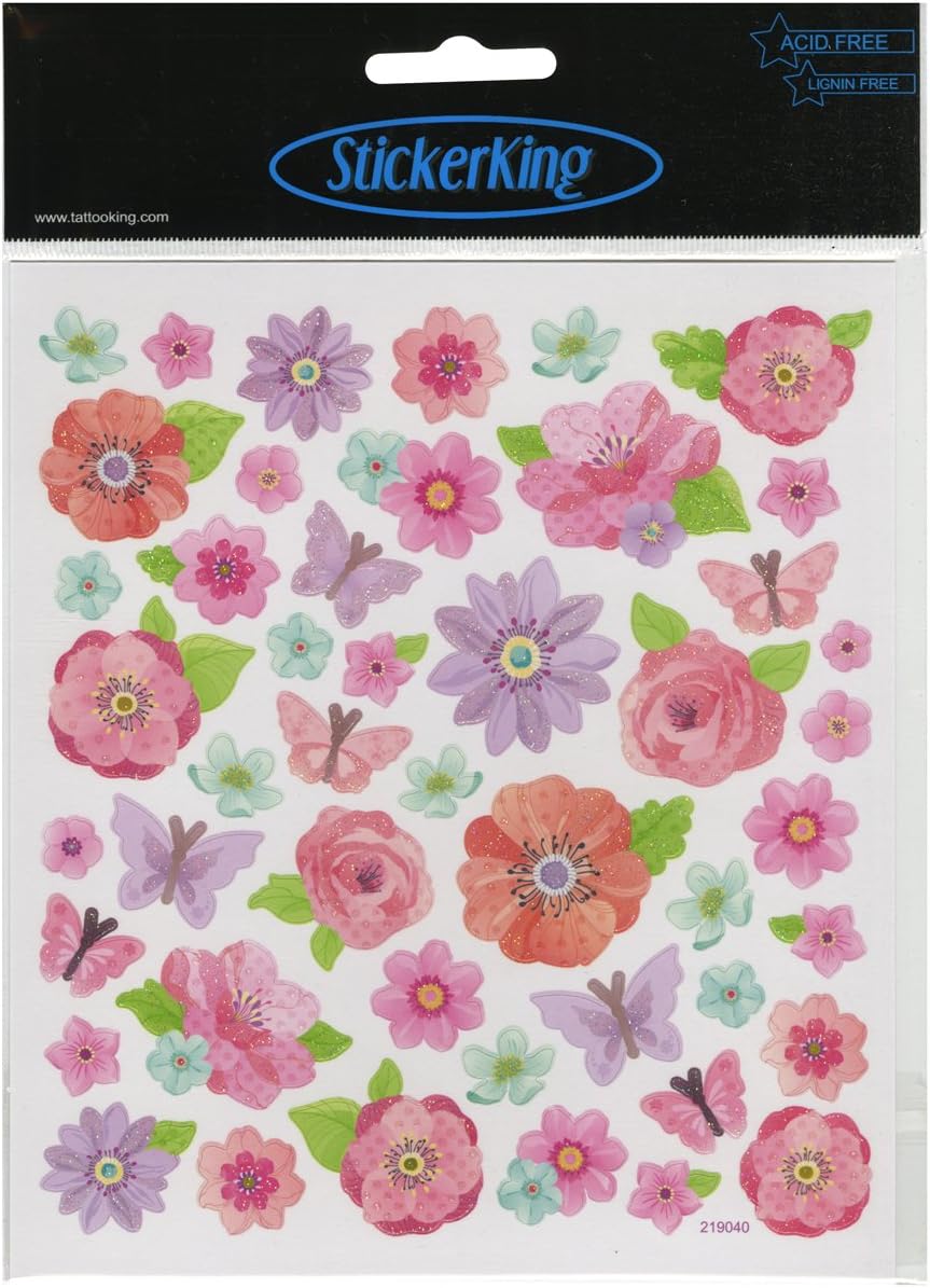 Sticker King PINK PEONY Multi-Color Stickers 31pc