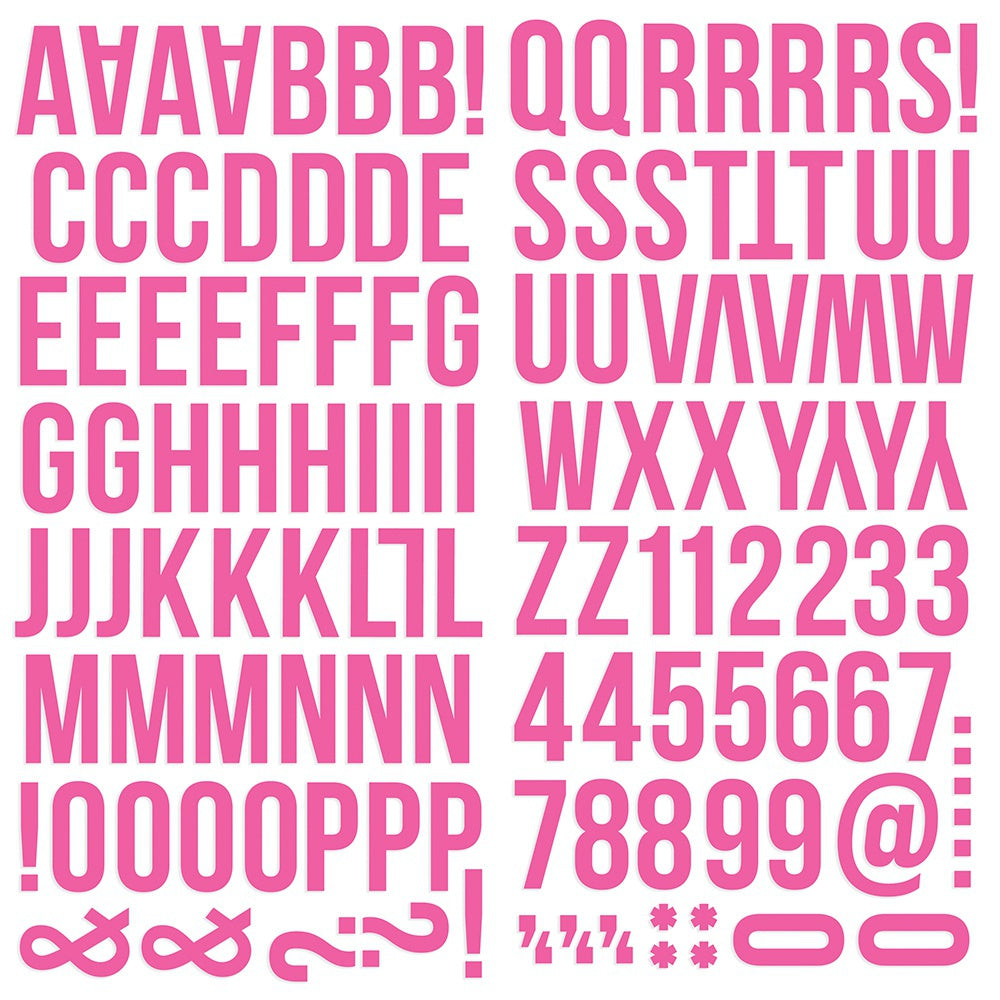 Simple Stories COLOR VIBE PINK Foam Alpha Letter Stickers