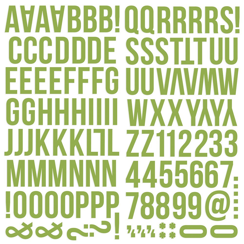 Simple Stories COLOR VIBE GREEN Foam Alpha Letter Stickers