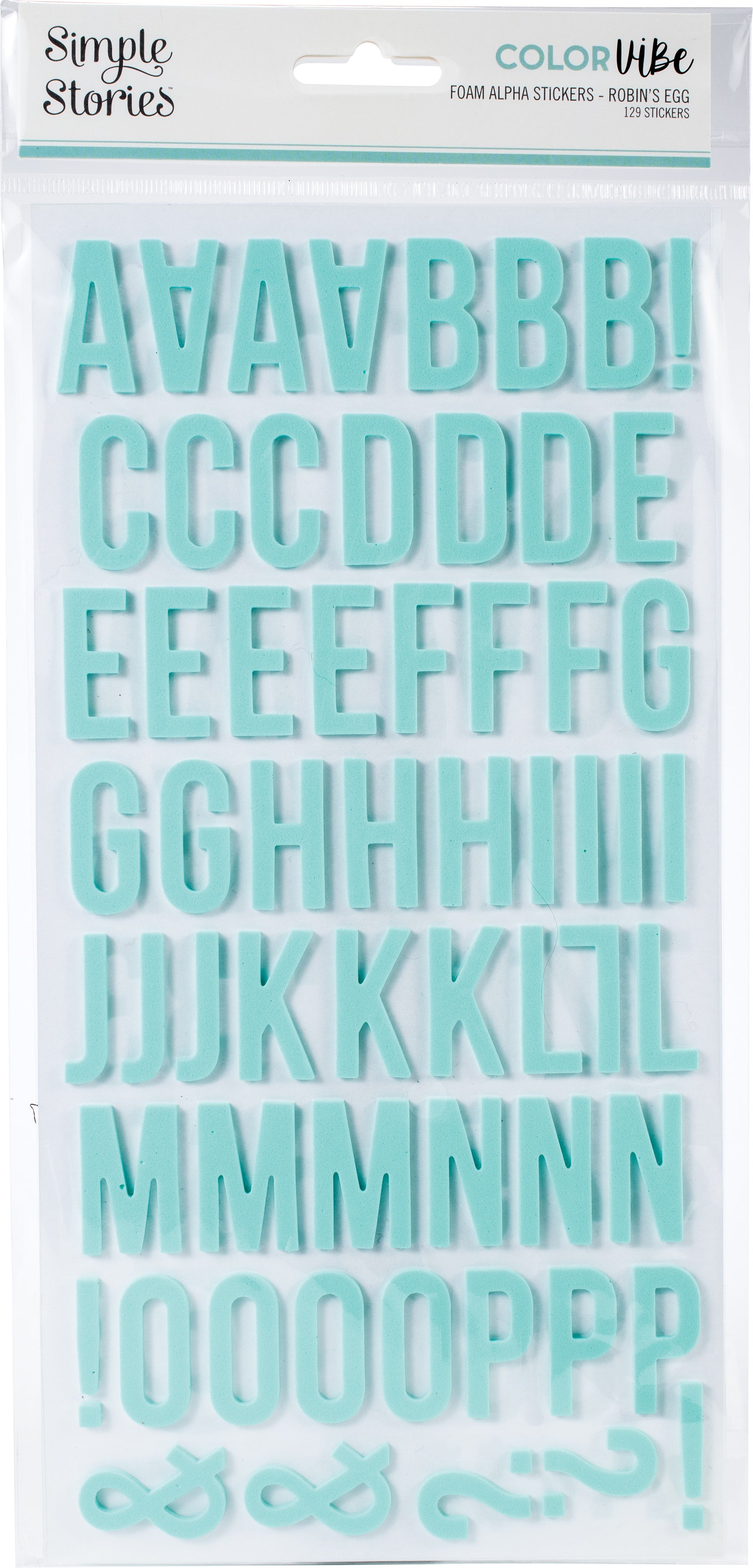 Simple Stories COLOR VIBE ROBIN’S EGG Foam Alpha Letter Stickers