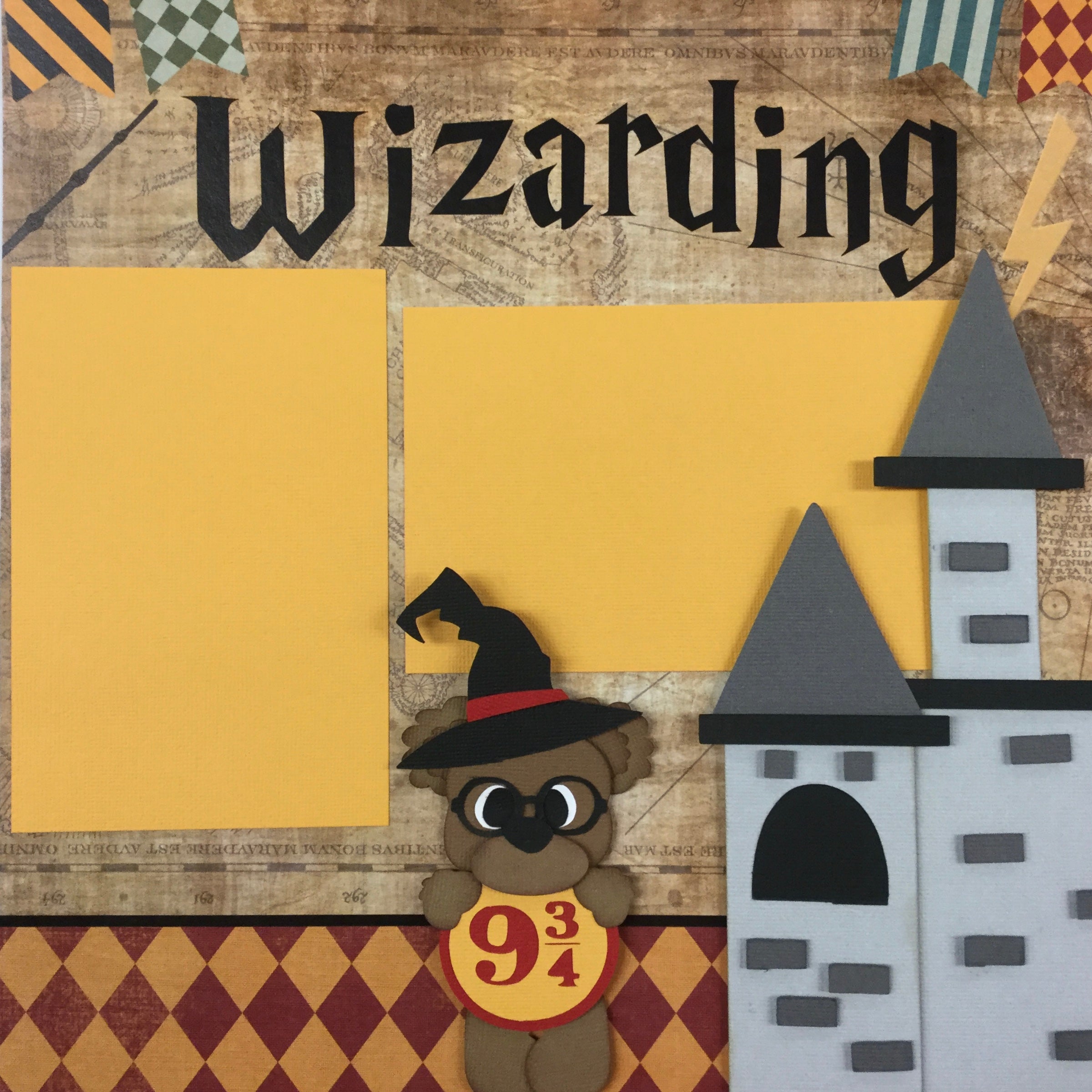 Premade WIZARDING WORLD 12"X12" (2) Scrapbook Pages