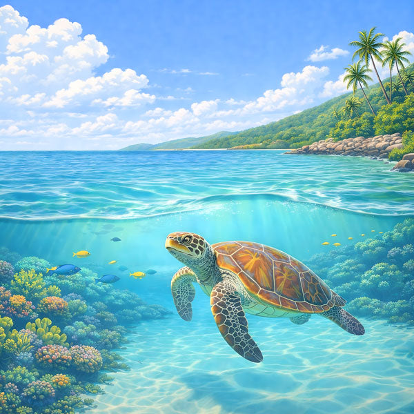 Scrapbook Customs BEACH & TURTLE EXCURSION 12"X12" Scrapbook Paper