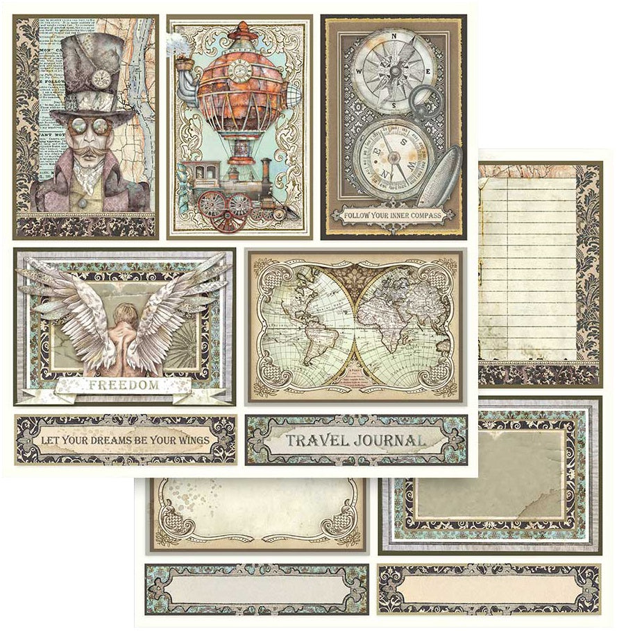 Stamperia SIR VAGABOND Cards SBB750 12"X12" Scrapbook Paper