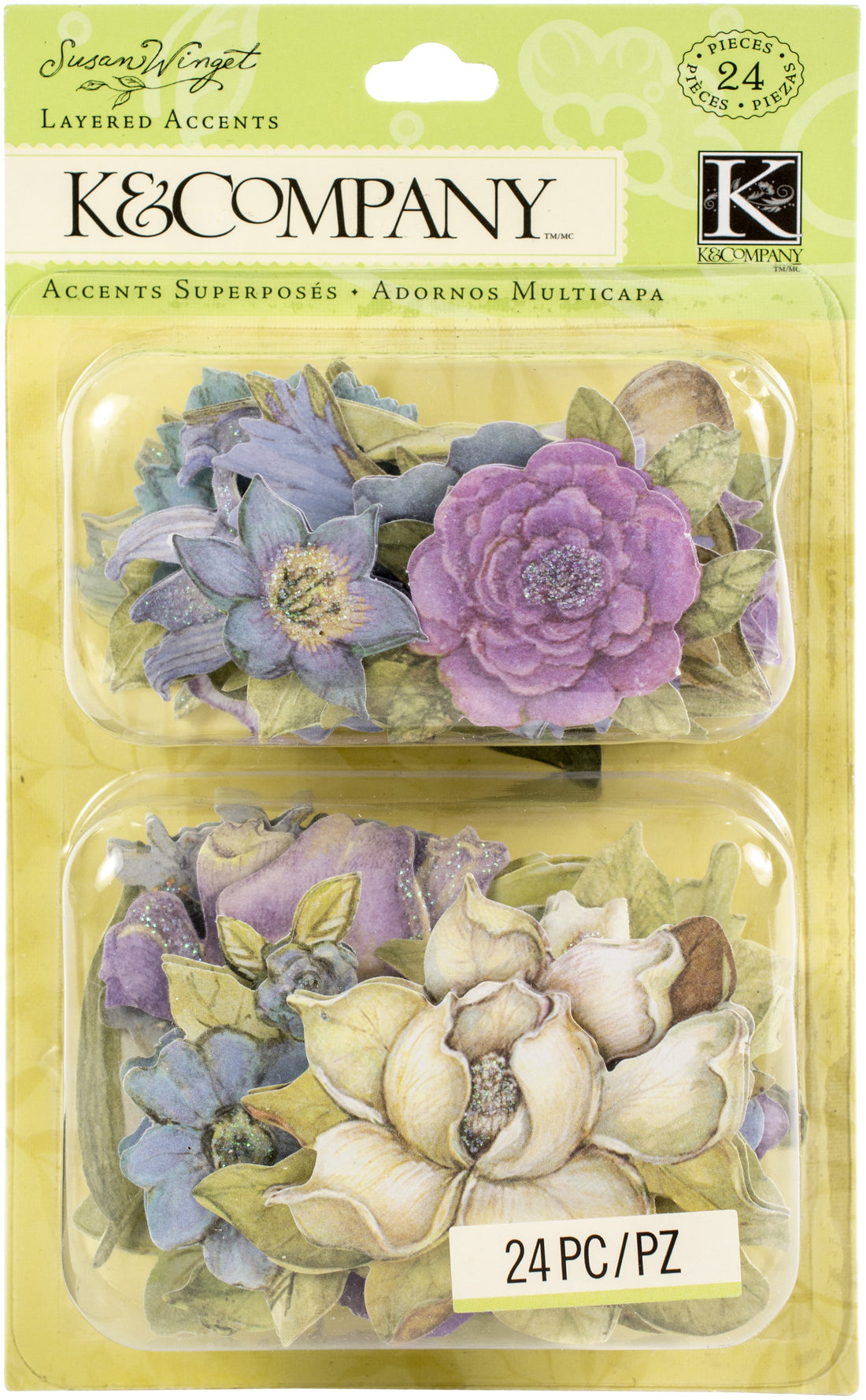 K&Company BOTANICAL FLOWER Layered Accents 24pc