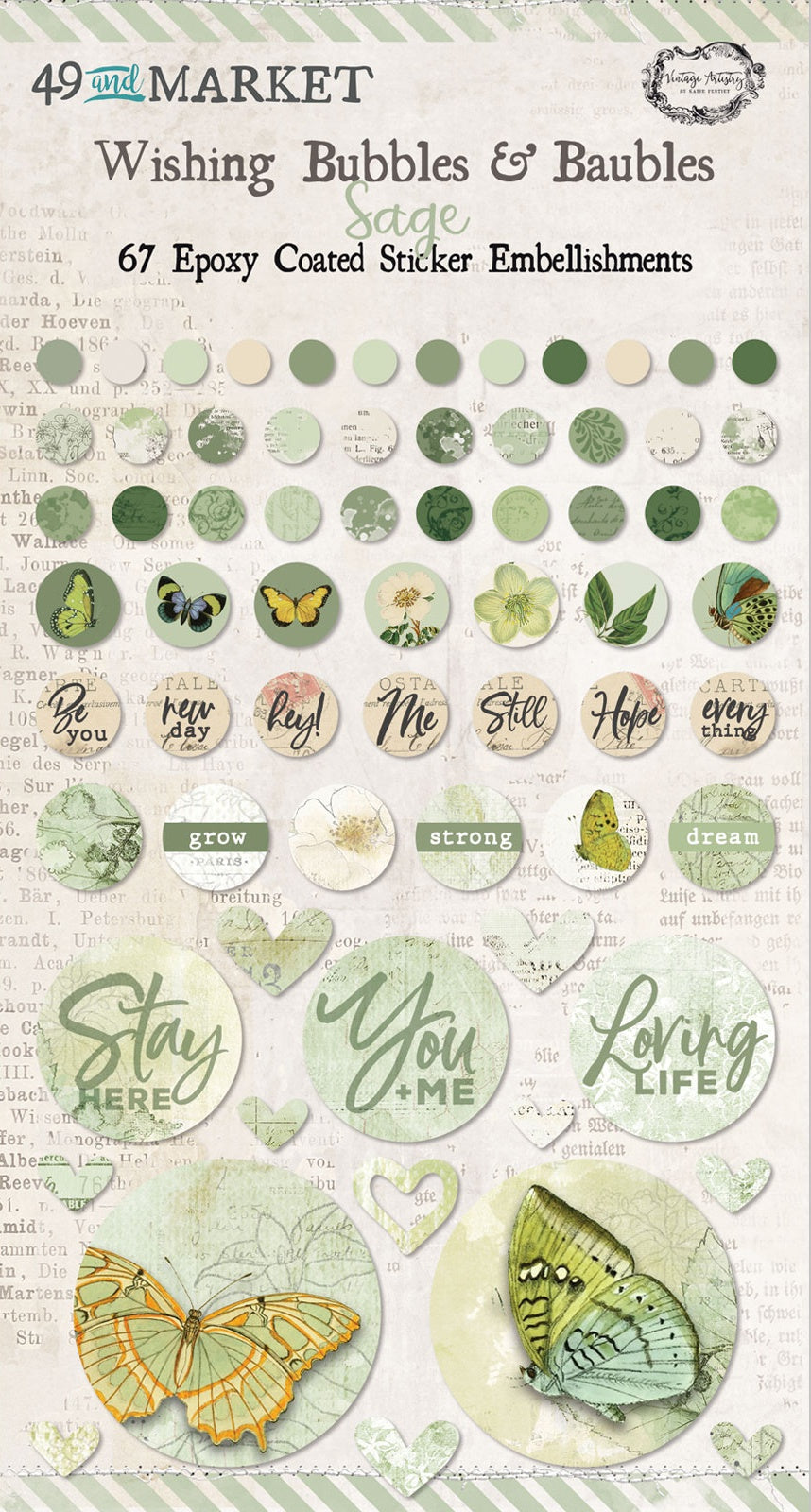 49 and Market Vintage Artistry WISHING BUBBLES & BAUBLES 67pc