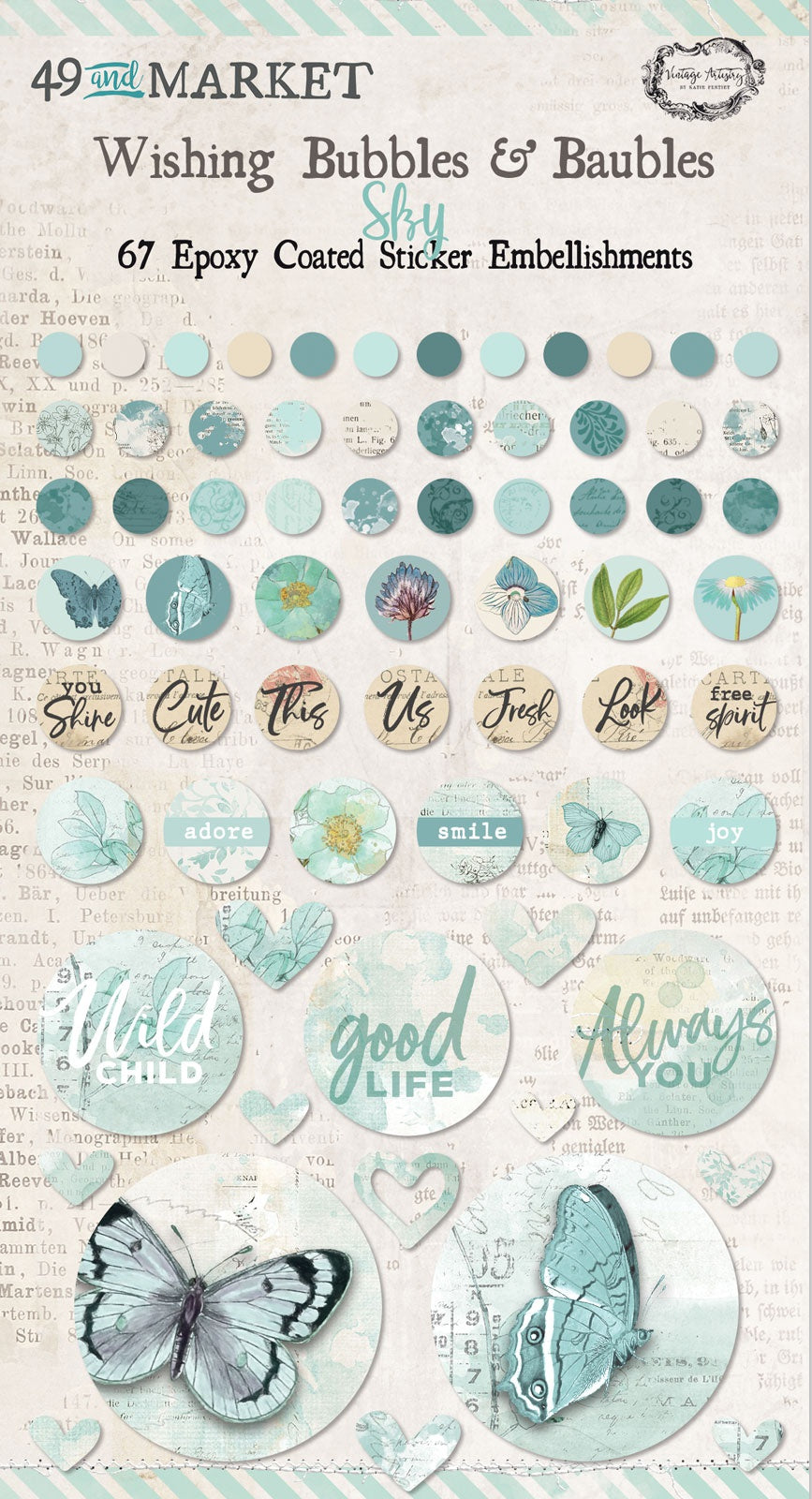 49 and Market Vintage Artistry WISHING BUBBLES & BAUBLES 67pc