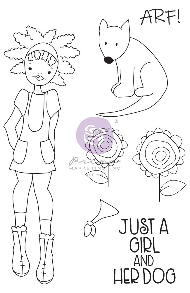 Prima Julie Nutting Cling Stamp NIA DOLL 7pc