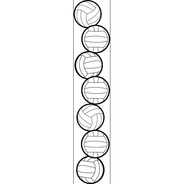 Illustration of a volleyball pattern on a vertical stripe