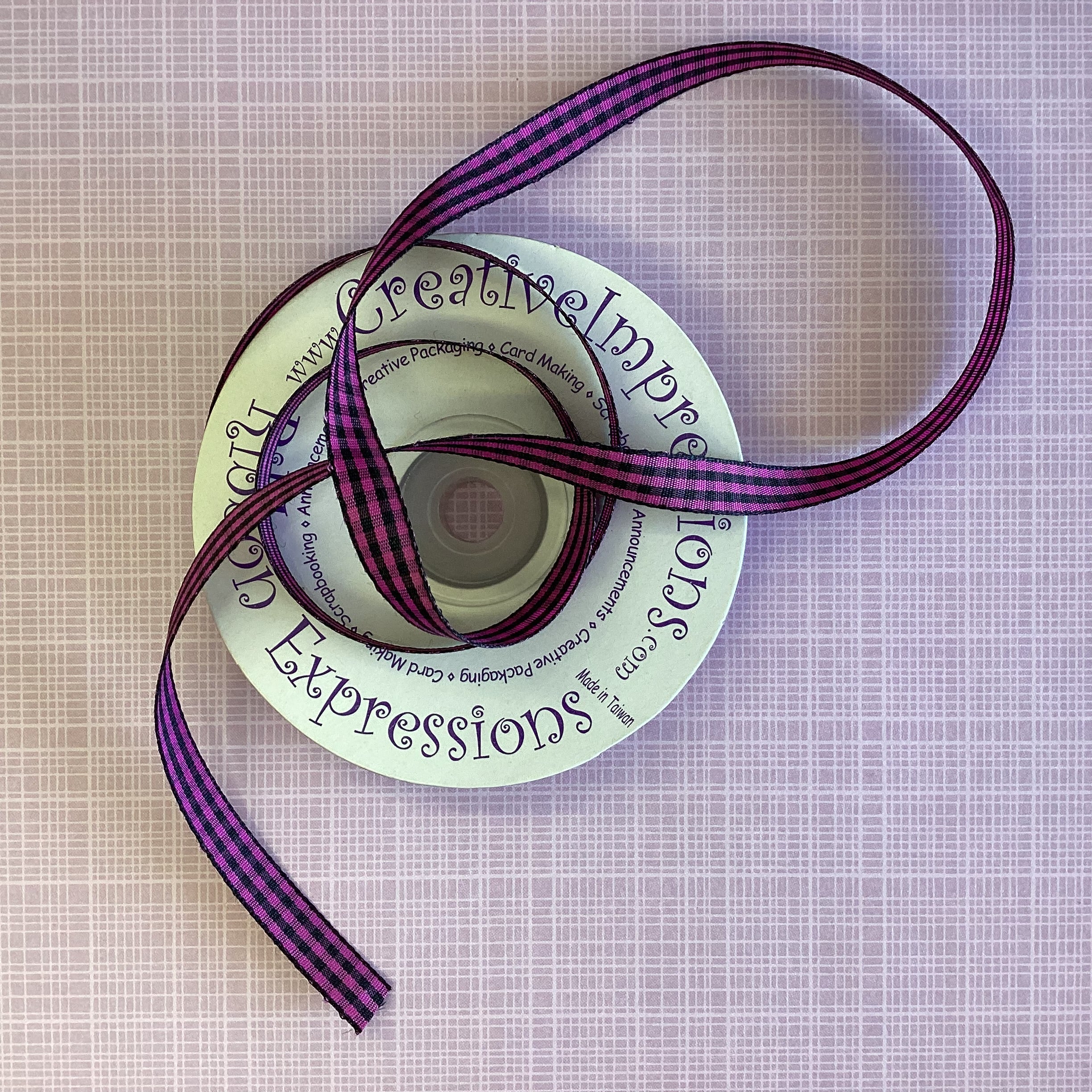 Creative Impressions 3/8” GINGHAM Ribbon Trim 1 yard