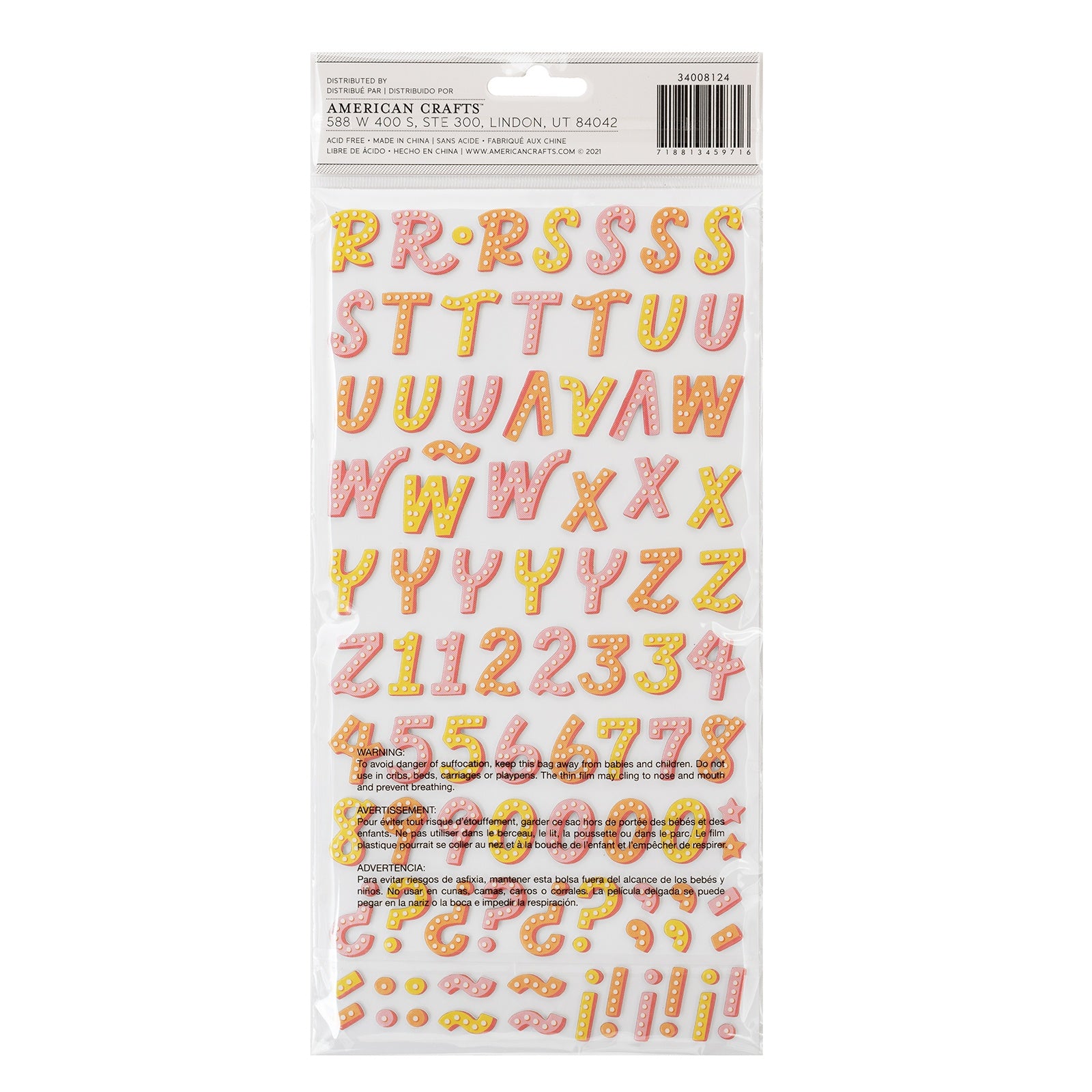 Thickers Fantastico ENJOY Foam Letter Stickers 180pc