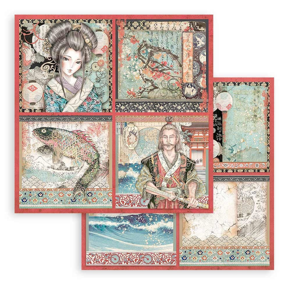 Stamperia SIR VAGABOND IN JAPAN 12"X12" Scrapbook Paper Pack