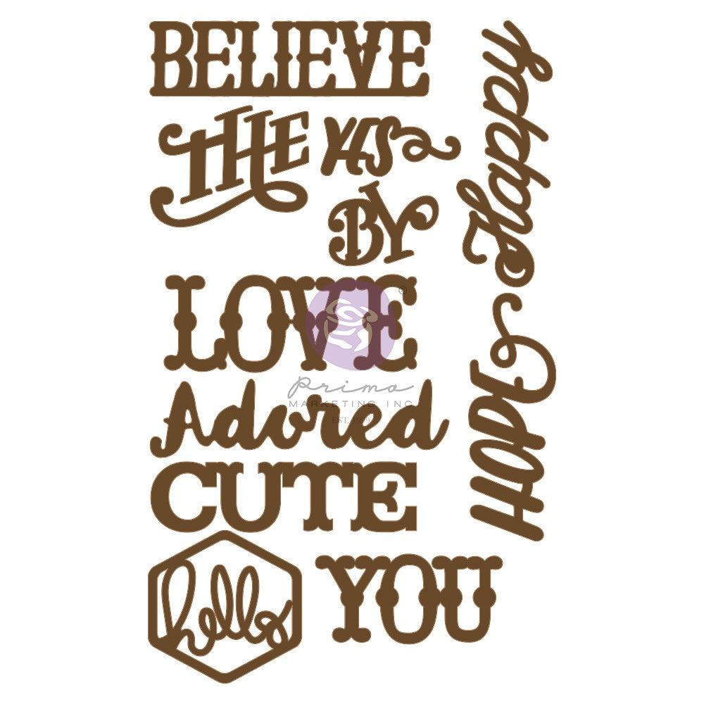 Prima LOVED & ADORED Decorative Chipboard 11pc