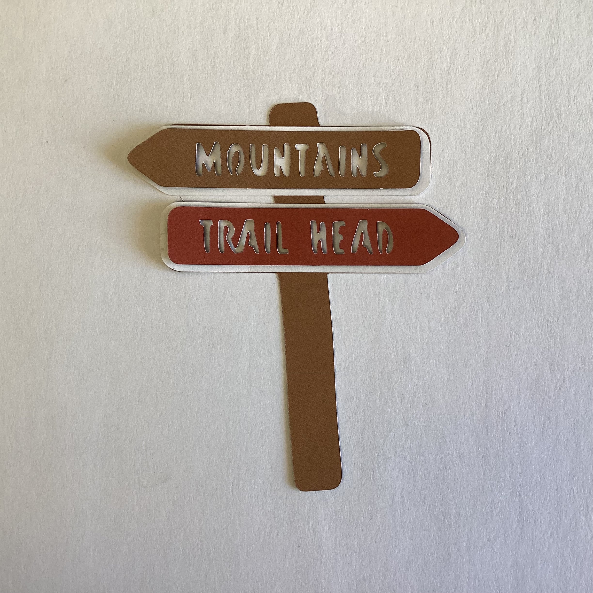 DieCut HIKING SIGN POST Forest Lake Mountain Waterfall Canyon Die Cuts