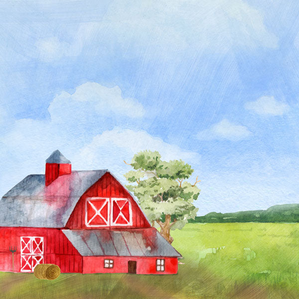 Scrapbook Customs BARN DS Watercolor 12"X12" Scrapbook Paper