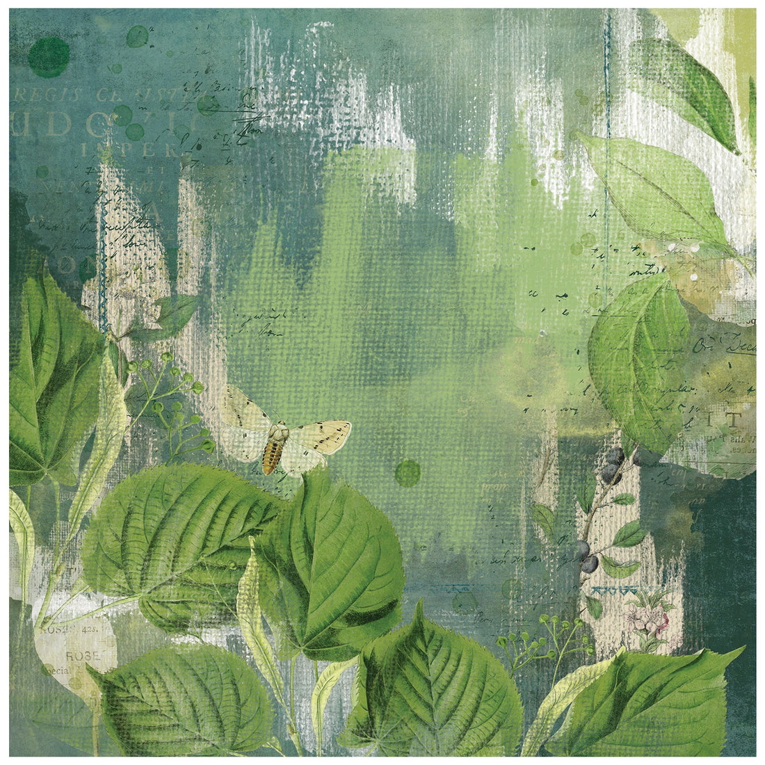 49 and Market Vintage Artistry Naturalist RAINFOREST 12"X12" Scrapbook Paper