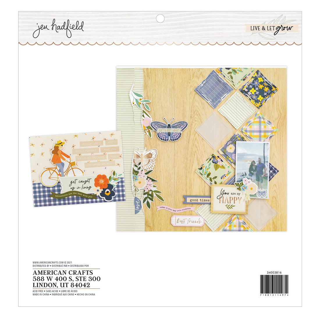 Jen Hadfield LIVE & LET GROW 12"X12" Paper Pad 48pc