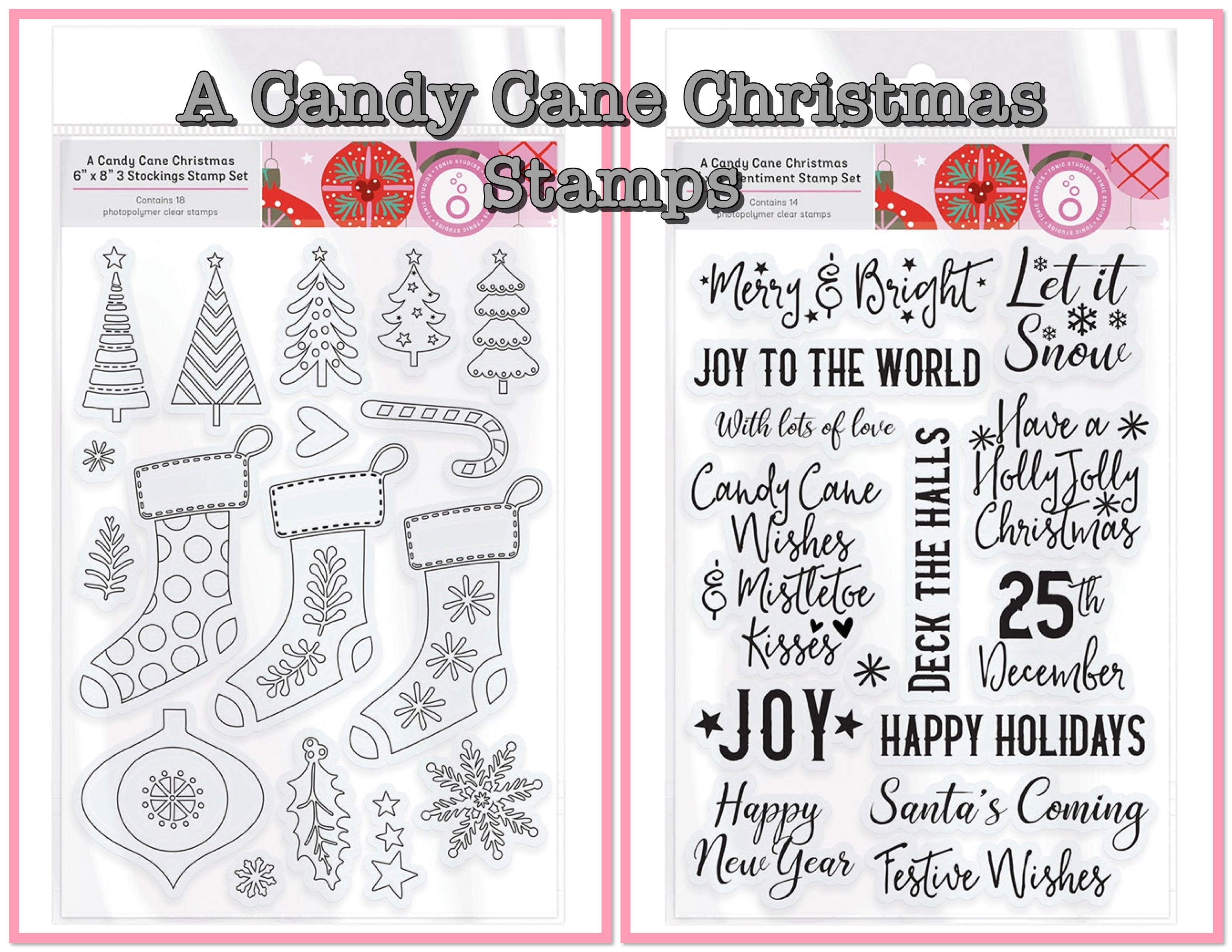 Tonic Studios A CANDY CANE CHRISTMAS Stamp Set