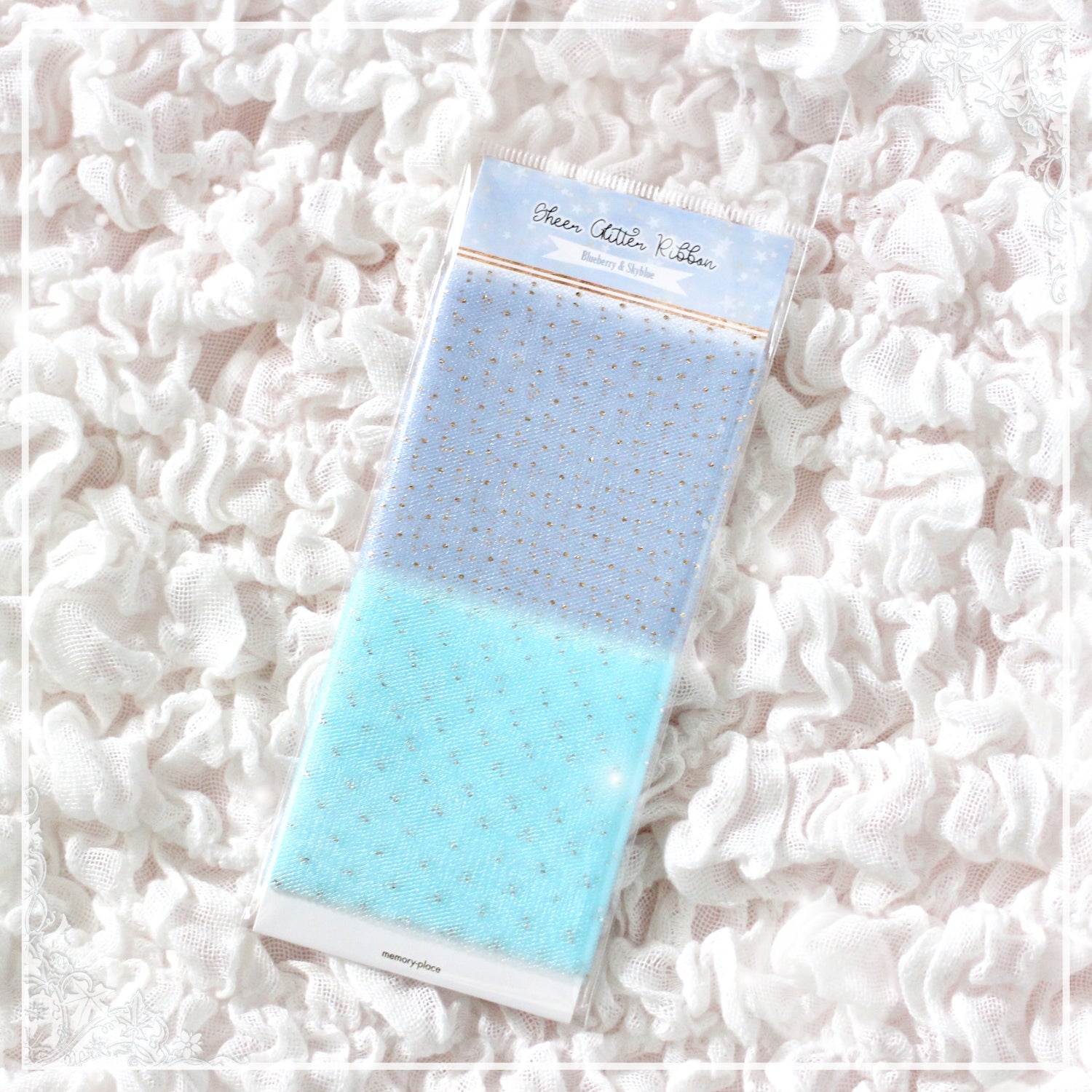 Memory Place SHEER GLITTER RIBBON Mesh Trim