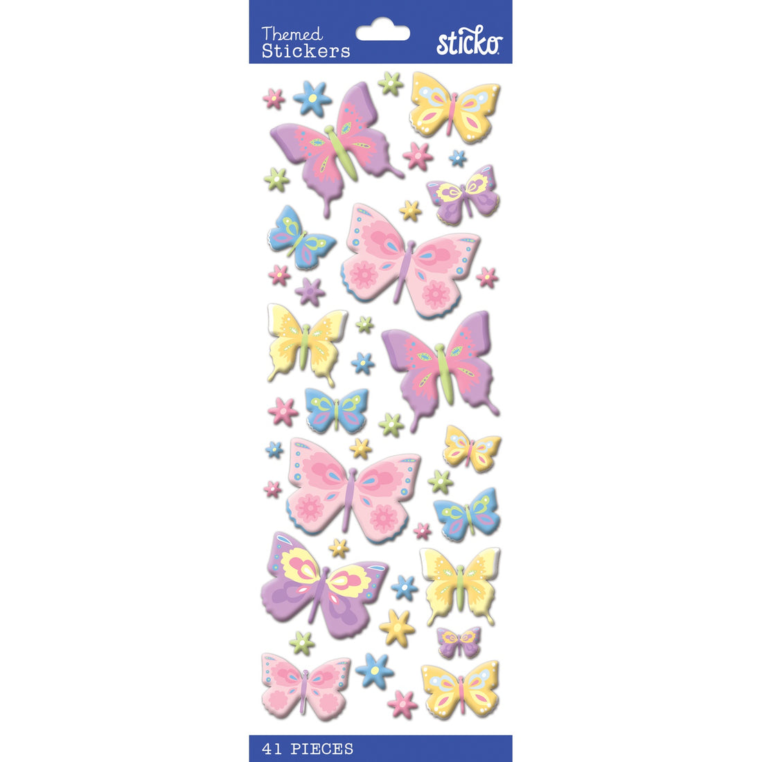 Sticko BUTTERFLIES Themed Puffy Stickers 41pc