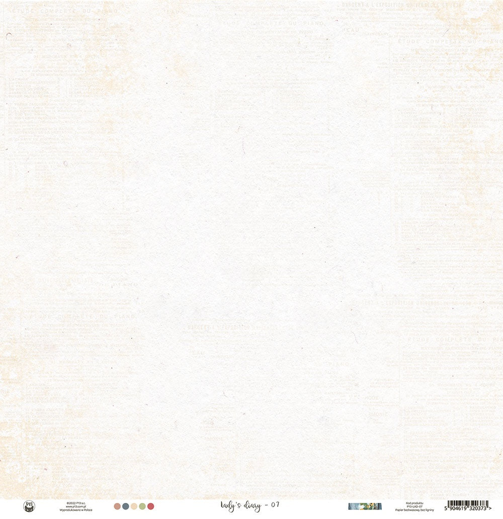 P13 LADY’S DIARY 07 12"X12" Cutapart Scrapbook Paper