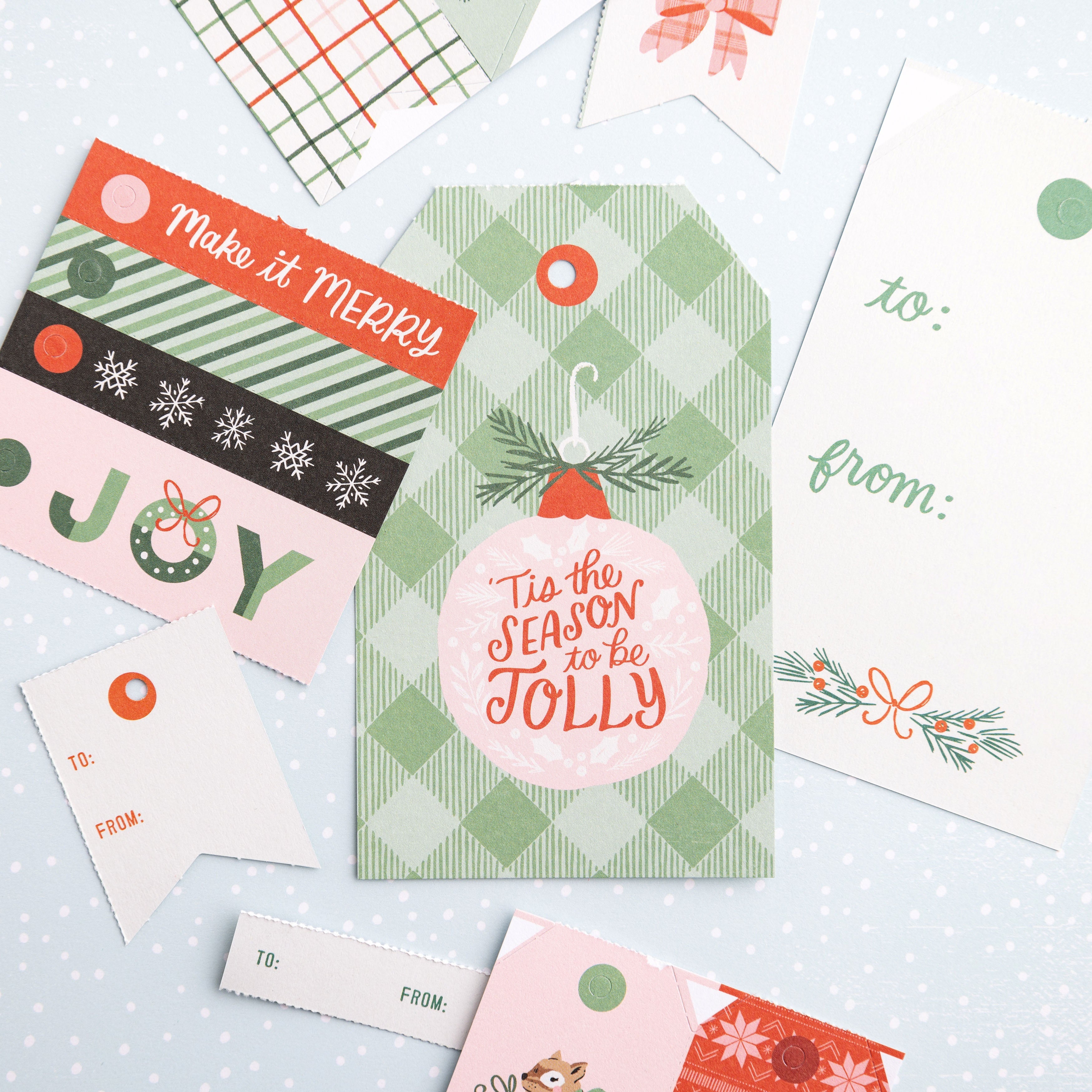 Crate Paper MITTENS & MISTLETOE TAGS Cardstock Book 54pc