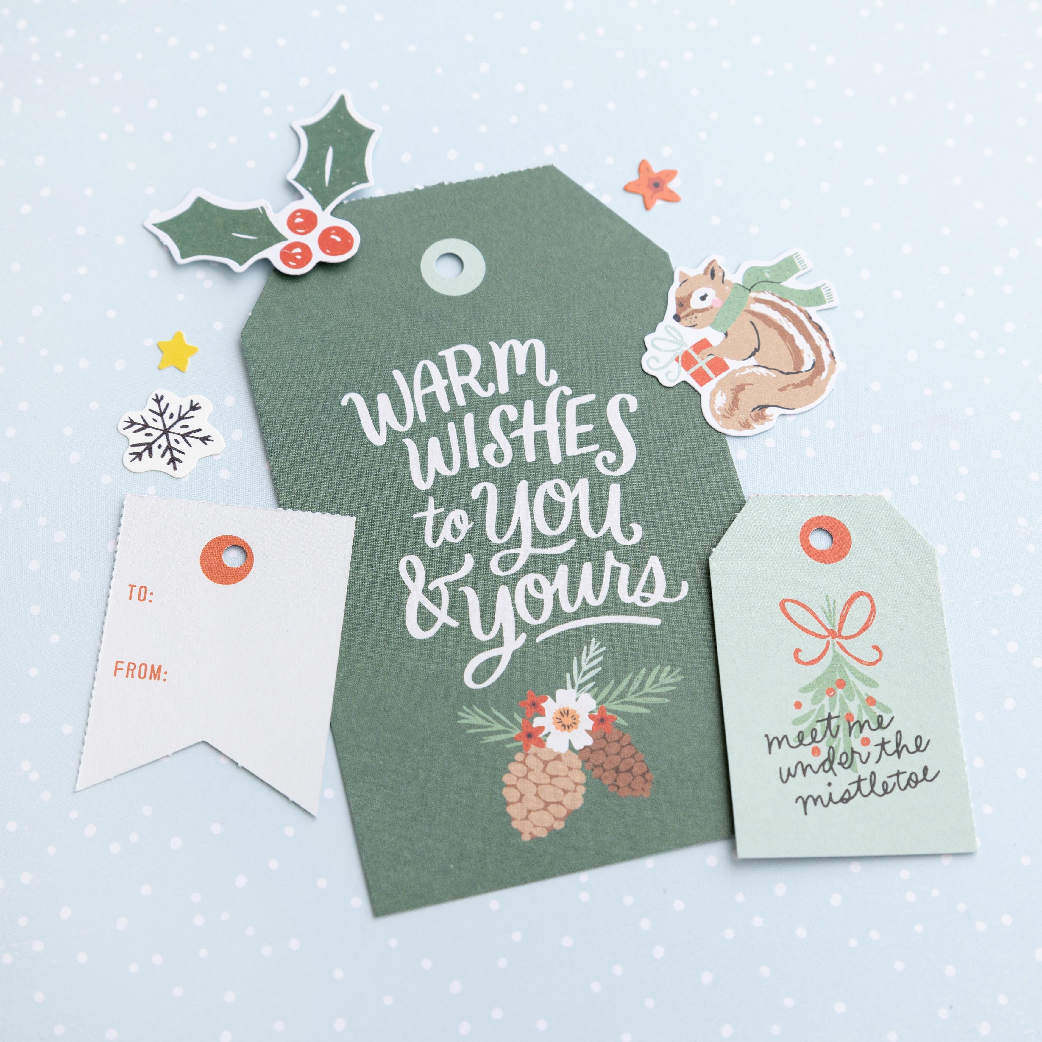 Crate Paper MITTENS & MISTLETOE TAGS Cardstock Book 54pc