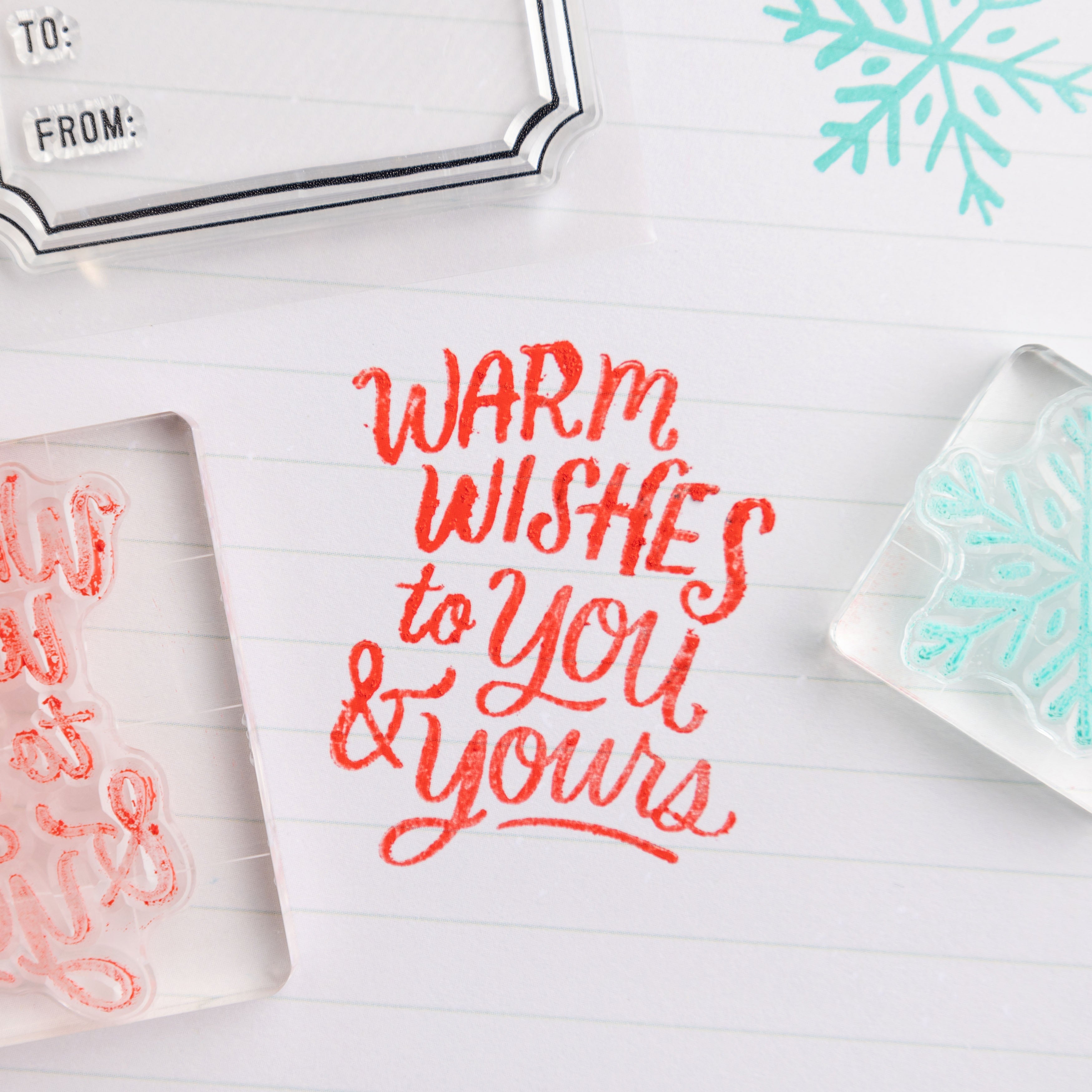 Crate Paper MITTENS & MISTLETOE STAMPS Clear Acrylic 8pc