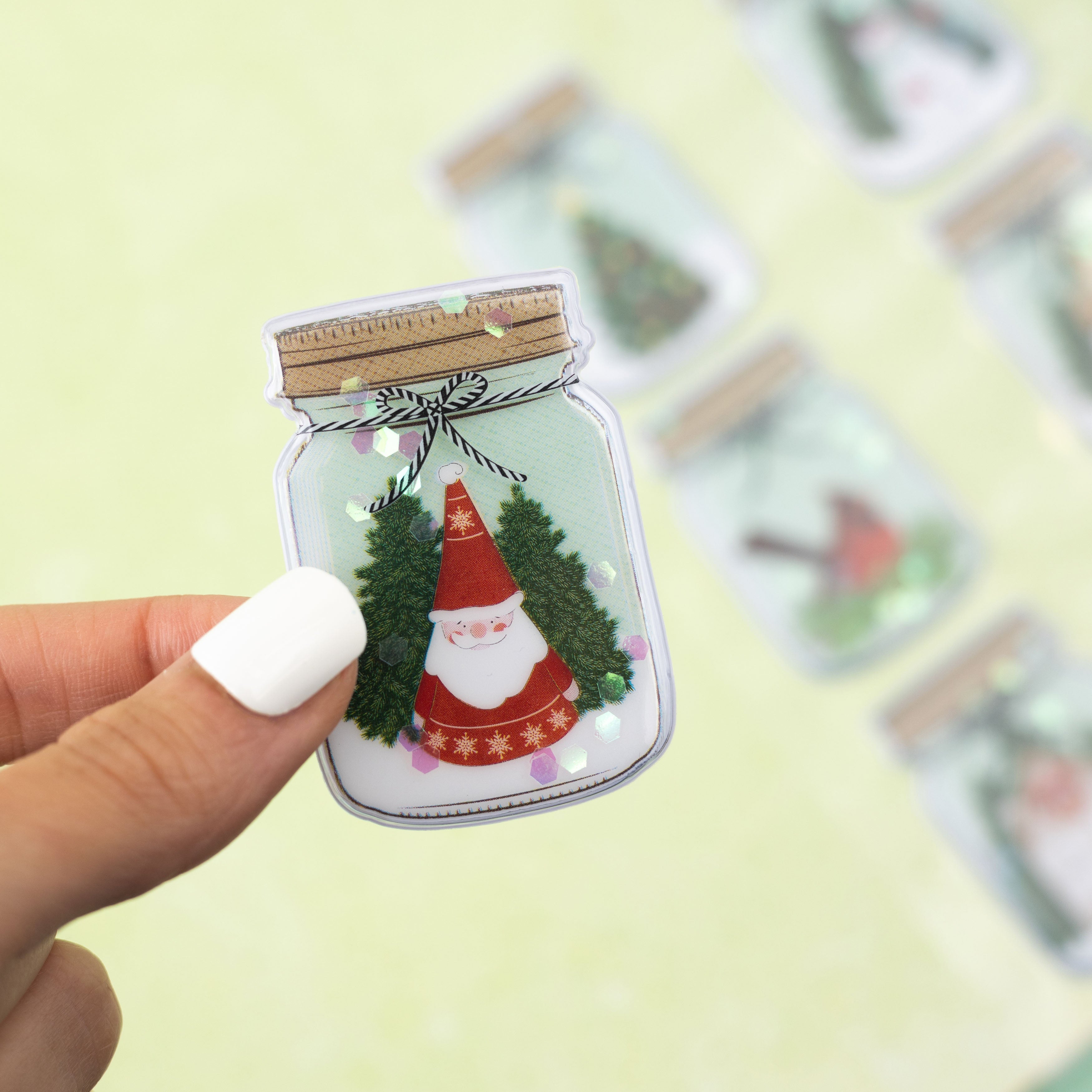 Vicki Boutin EVERGREEN & HOLLY Shaker Stickers 6pc