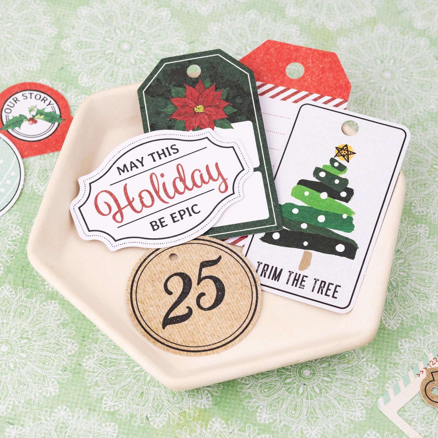 Vicki Boutin EVERGREEN & HOLLY Embellishments DieCuts 50pc