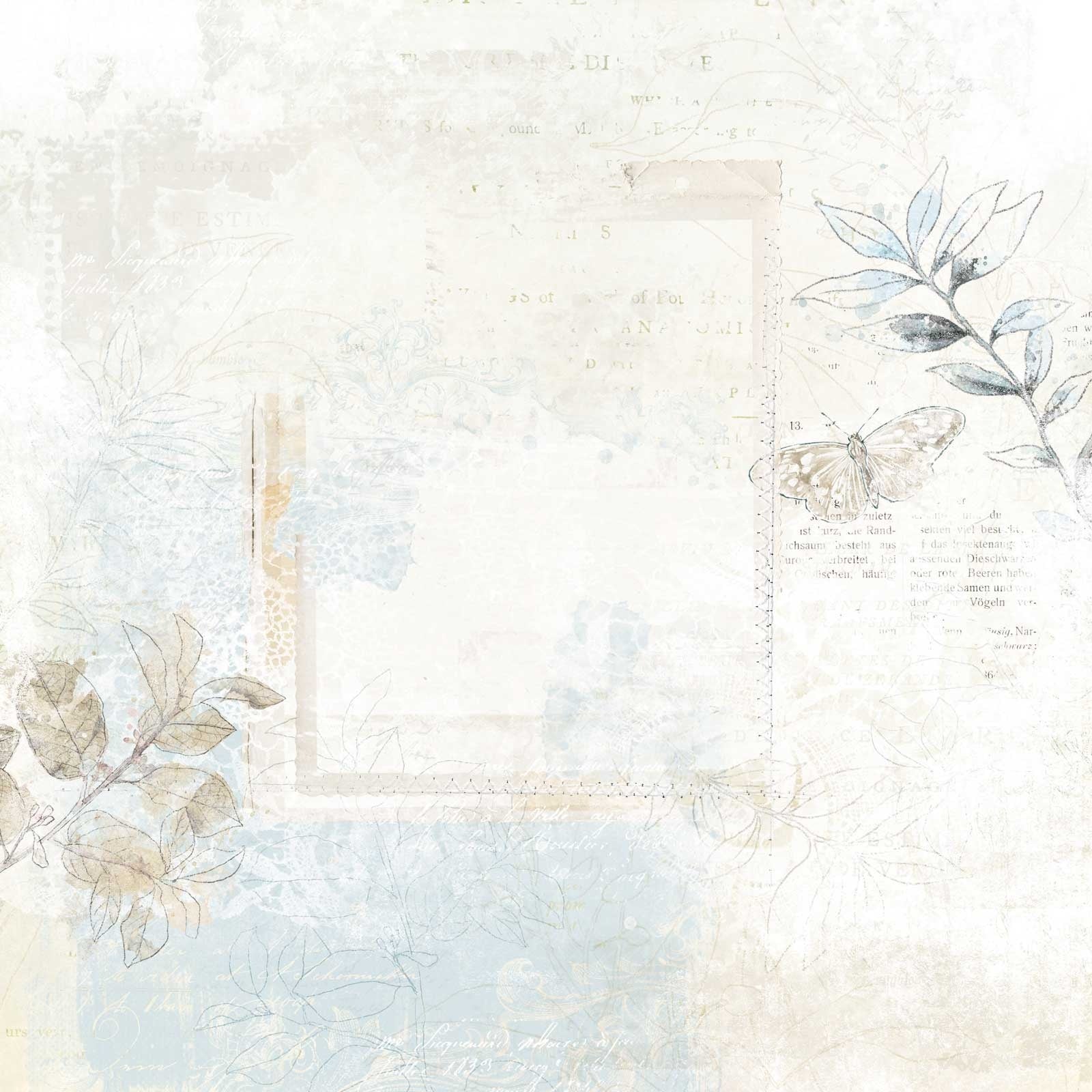 49 and Market Vintage Artistry Serenity TRANQUIL 12"X12" Scrapbook Paper