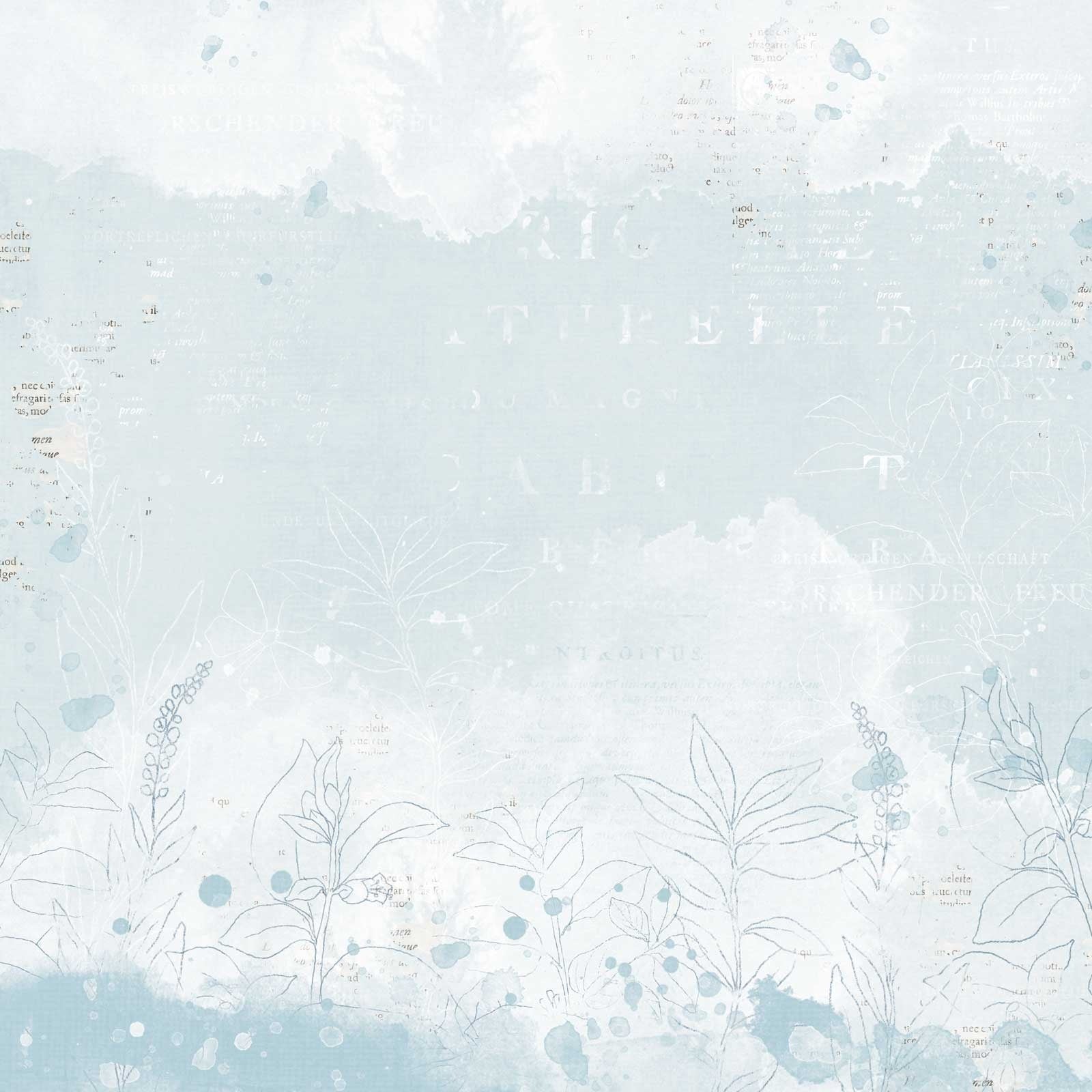 49 and Market Vintage Artistry Serenity TRANQUIL 12"X12" Scrapbook Paper