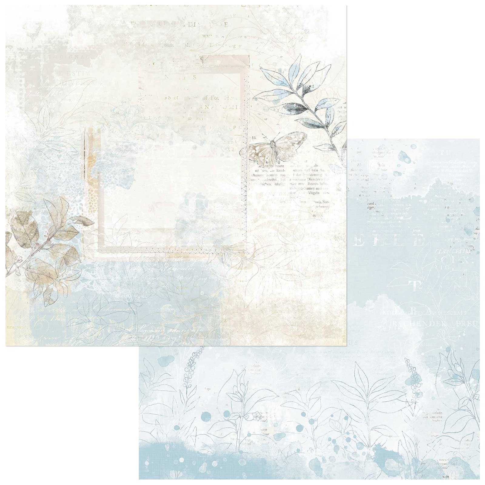 49 and Market Vintage Artistry Serenity TRANQUIL 12"X12" Scrapbook Paper