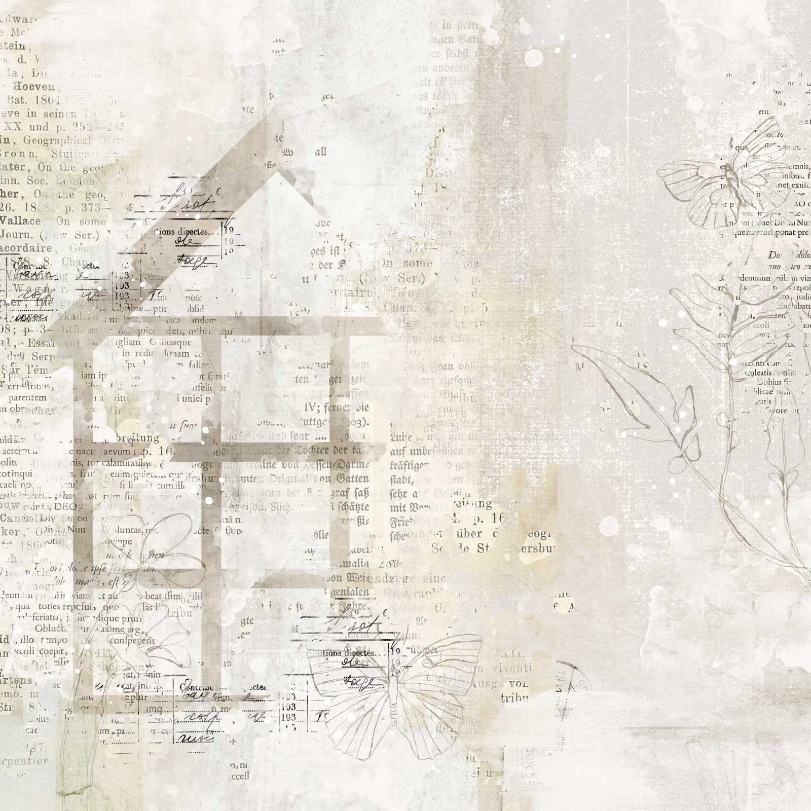 49 and Market Vintage Artistry Serenity SUBTLETIES 12"X12" Scrapbook Paper