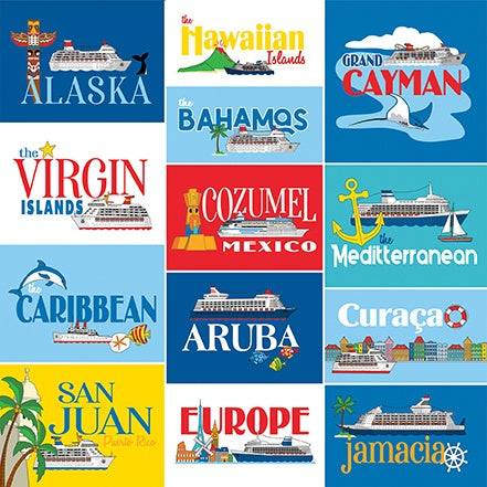 Carta Bella Bon Voyage MULTI JOURNALING CARDS 12"X12" Scrapbook Paper