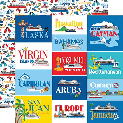 Carta Bella Bon Voyage MULTI JOURNALING CARDS 12"X12" Scrapbook Paper