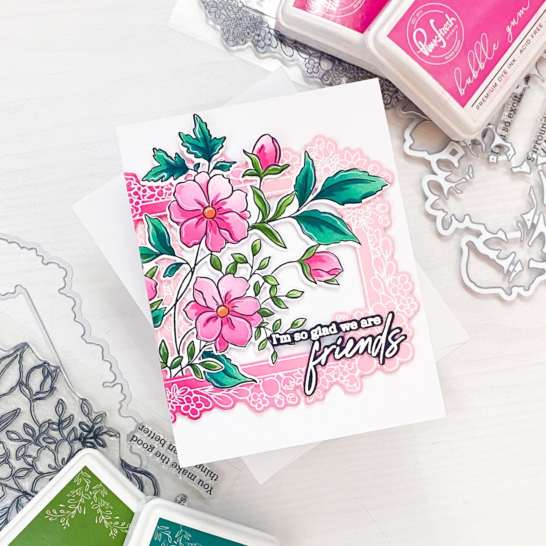 Pinkfresh Studio BEYOND MEASURE Clear Stamp & Die Set 6pc