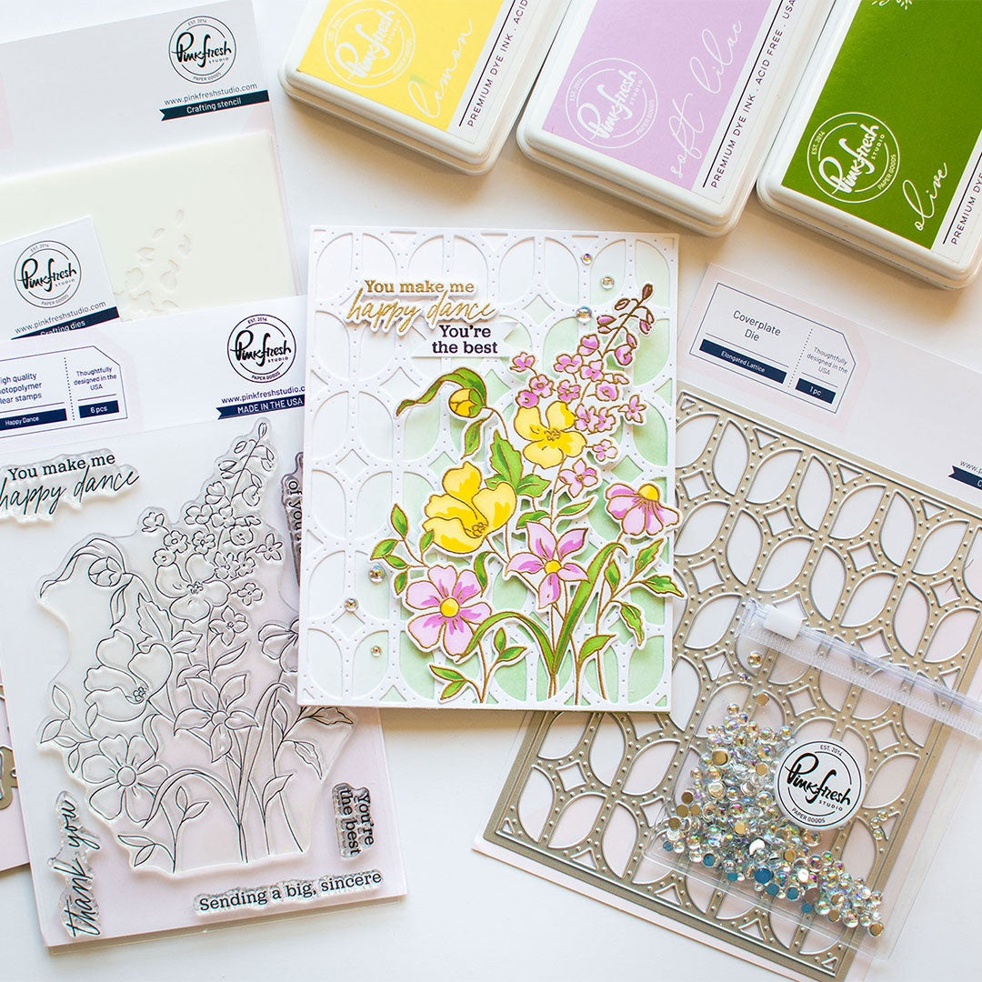 Pinkfresh Studio HAPPY DANCE Clear Stamp & Die Set 9pc