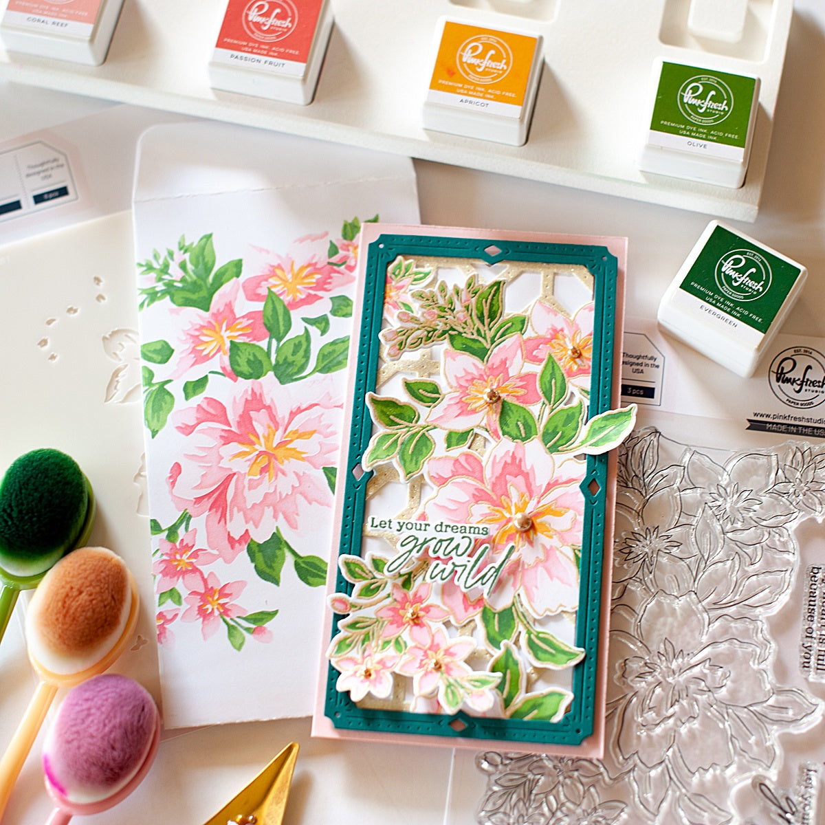 Pinkfresh Studio GROW WILD Clear Stamp & Die Set 5pc