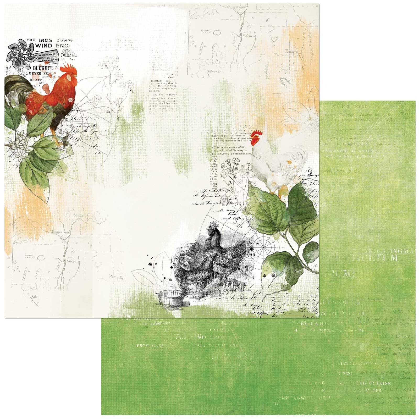 49 and Market Vintage Artistry Countryside FARM LIFE 12"X12" Scrapbook Paper