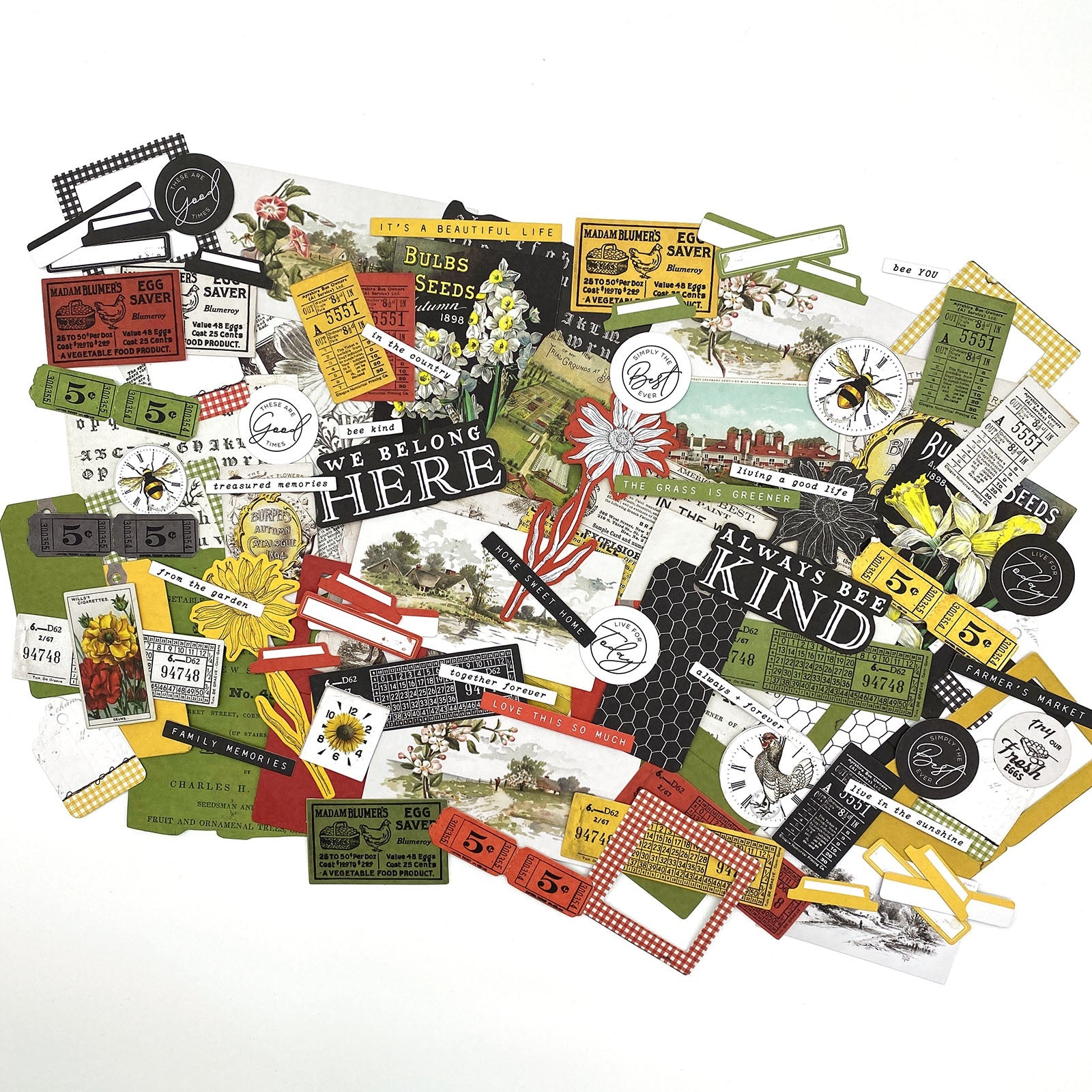 49 and Market Vintage Artistry COUNTRYSIDE EPHEMERA BITS 102pc