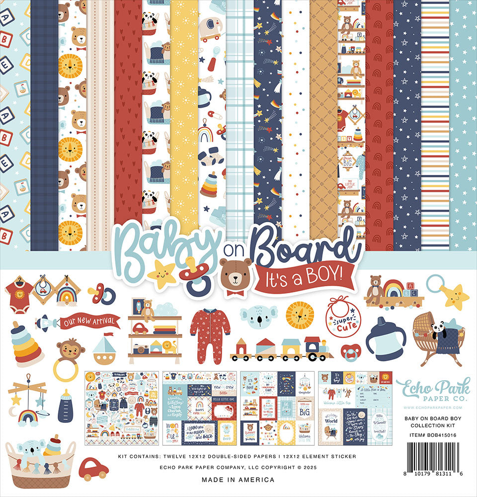 Echo Park Baby On Board IT’S A BOY 12"X12" Collection Kit