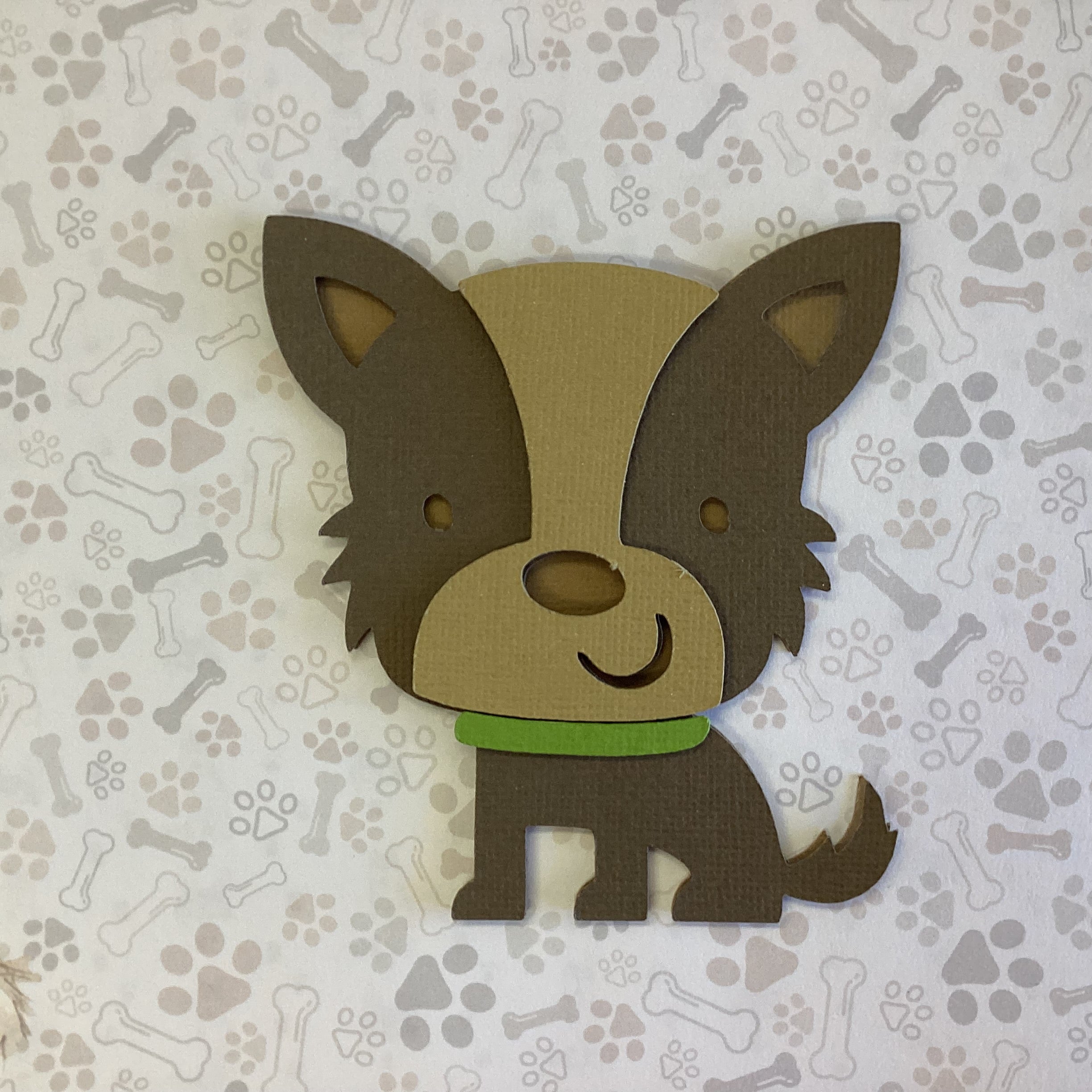 Diecut TERRIER PUPPY Dog 3D Die Cut Embellishment 4”