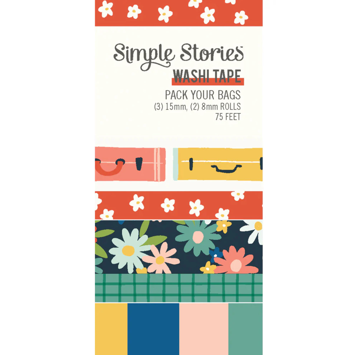 Simple Stories PACK YOUR BAGS Washi Tape 5pc
