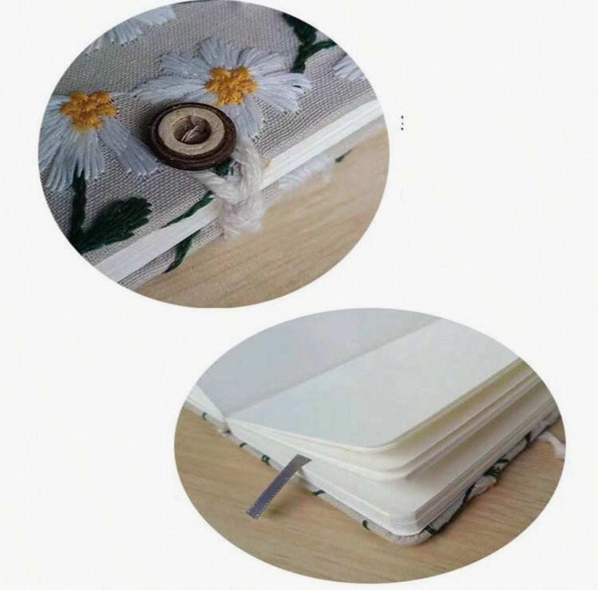 A5 Embroidery DAISY BLANK Journal NoteBook